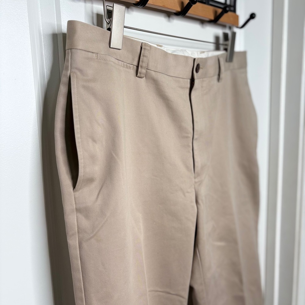 Orvis Khaki Chino Pants Mens 34x29 Tan Cotton Flat Front Straight Leg Trousers